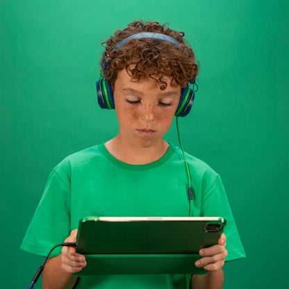 JBuddies Studio On-Ear Kids Wired Headphones Blue/Green