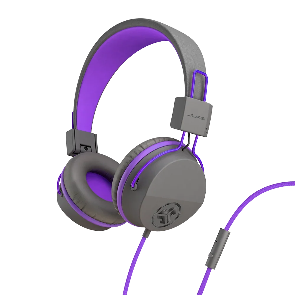 JBuddies Studio On-Ear Kids Wired Type-C Headphones Graphite/Violet