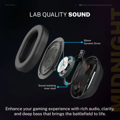 Midnight Wireless Gaming Headset Black