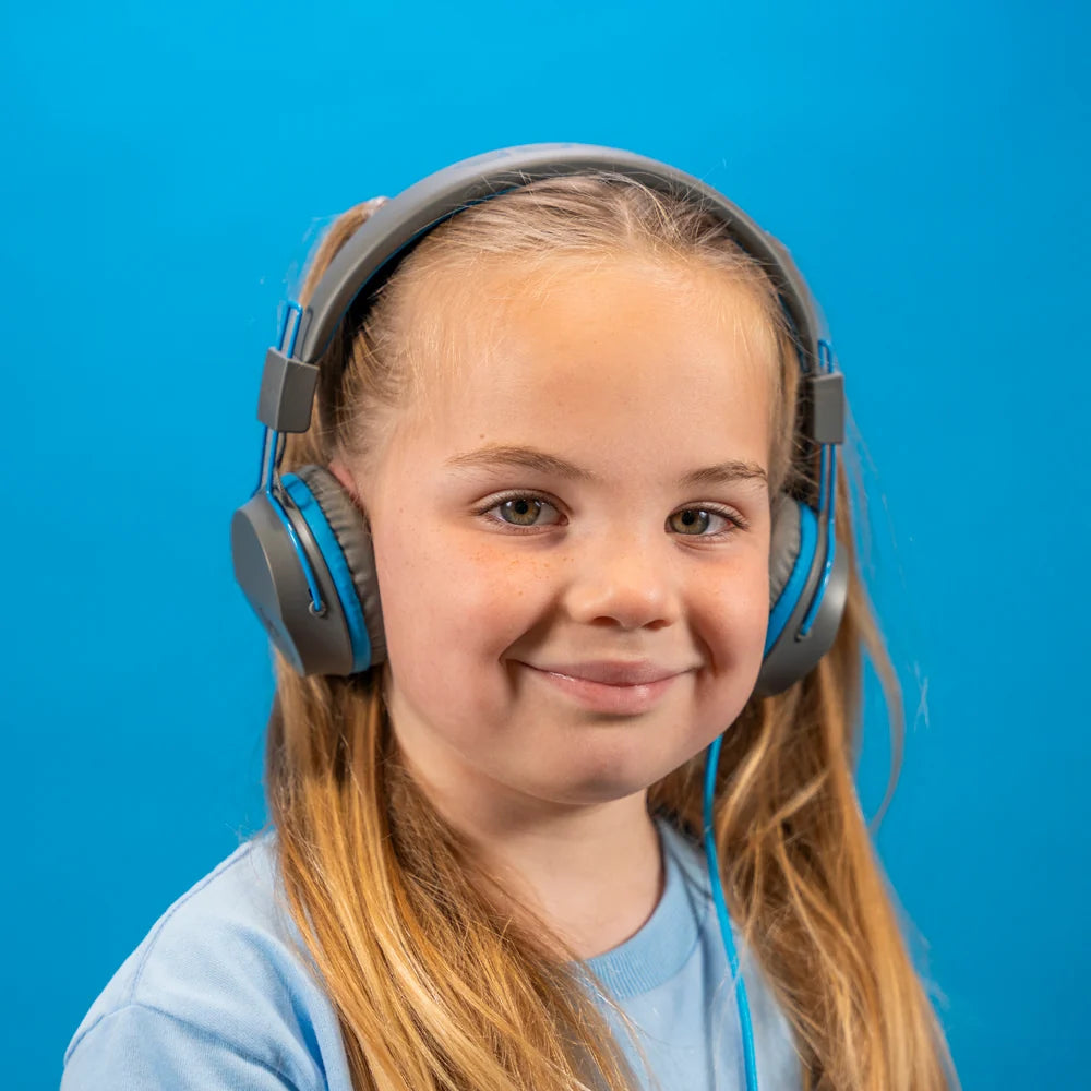 JBuddies Studio On-Ear Kids Wired Type-C Headphones Blue/Gray